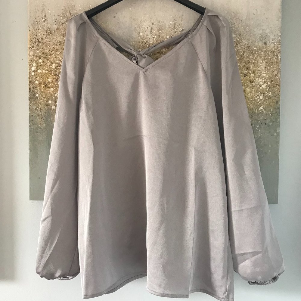 Nine West Metallic Silver Blouse (NWT)